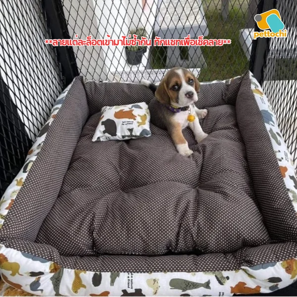 Pet Beds ที่นอนสัตว์เลี้ยง เบาะนอน ที่นอนหมาแมว คละลาย เบาะนุ่ม ระบายอากาศดี ซักได้ image 10