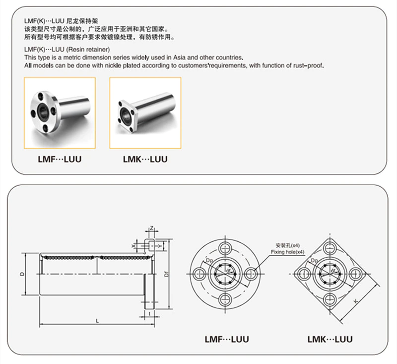 Linear Bushing Flange Type " LMF _ LUU "