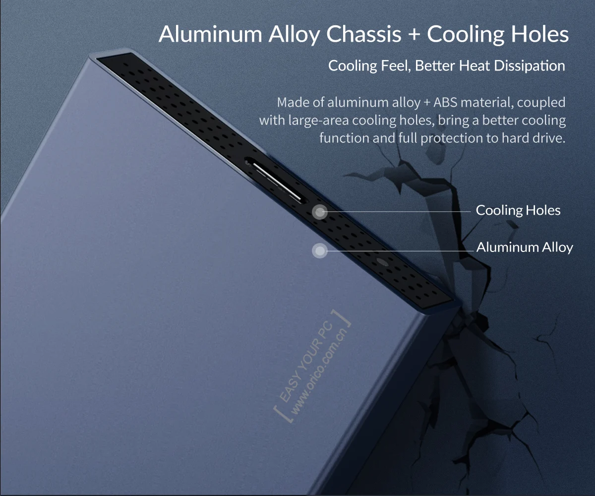 2.5 ENCLOSURE (กล่องใส่ฮาร์ดดิสก์) ORICO 2518C3-G2 ALUMINUM TYPE-C (GRAY)
